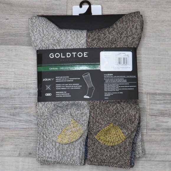 Gold Toe*Men's Crew Reinforced Toe Moisture Wicking Socks x 6 Pair~Shoe 6"-12.5" - Picture 2 of 8